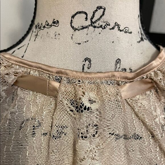 Bebe Y2K Brown Lace Ribbon Tie Cropped Shrug Coquette Whimsical Romantic Boho - Picture 5 of 9